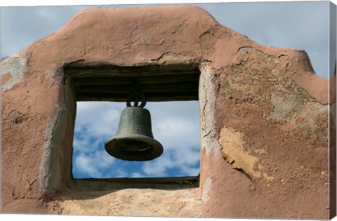 Framed Adobe Church Bell, Taos, New Mexico Print