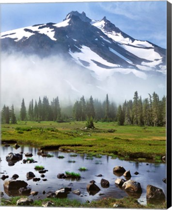 Framed Mt Jefferson In Early Morning Light, Oregon Print