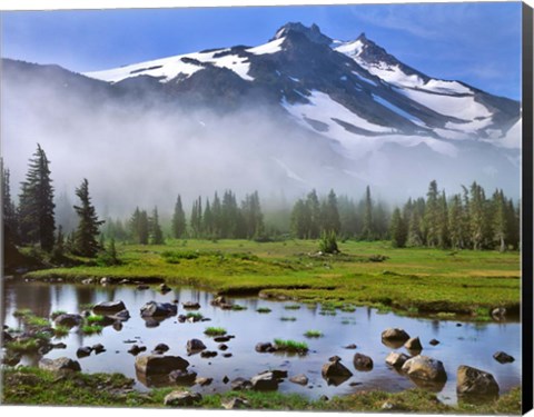 Framed Mt Jefferson Landscape, Oregon Print