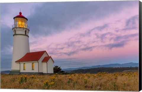 Framed Oldest Lighthouse At Cape Blanco State Park, Oregon Print