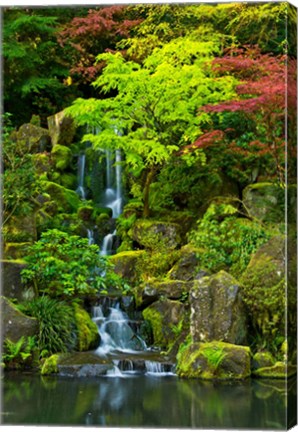 Framed Heavenly Falls, Portland Japanese Garden, Oregon Print