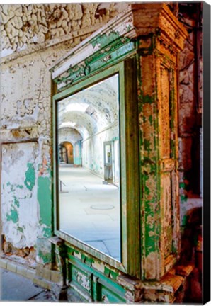 Framed Mirror Reflection In The Eastern State Penitentiary, Pennsylvania Print