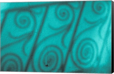 Framed Fence Pattern On A Teal Wall, South Carolina Print