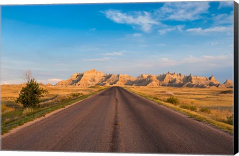 Framed Road Through The Badlands National Park, South Dakota Print