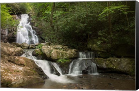 Framed Indian Flats Falls Landscape, Tennessee Print