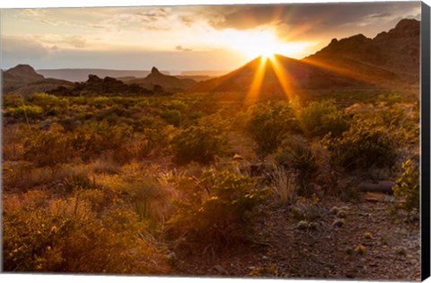 Framed Sunset In Big Bend National Park Print