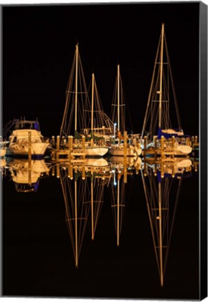 Framed Pleasure Boats In Fulton Harbor Print