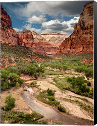 Framed View Along The Virgin River Or Zion National Park Print