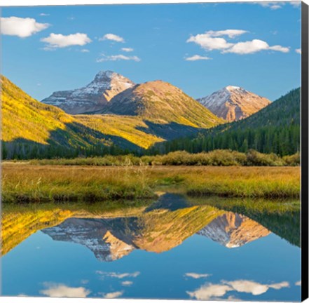 Framed River Reflection Of The Wasatch Cache National Forest Print