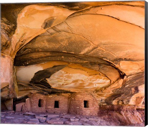 Framed Fallen Roof Ruin In Road Canyon, Utah Print