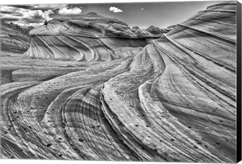 Framed Second Wave Zion National Park Kanab, Utah (BW) Print