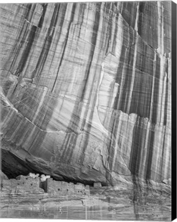 Framed White House Ruin Canyon De Chelly, Utah (BW) Print