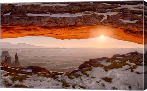 Framed Sunrise At Mesa Arch, Canyonlands National Park, Utah Print