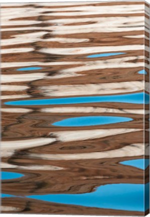Framed Colorful Abstract Reflections Of Canyon Walls On Lake Powell Print