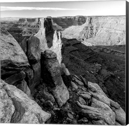 Framed Early Morning Vista From Marlboro Point, Utah (BW) Print