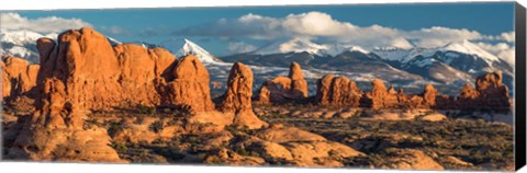 Framed Red Rock Formations Of Windows Section, Arches National Park Print