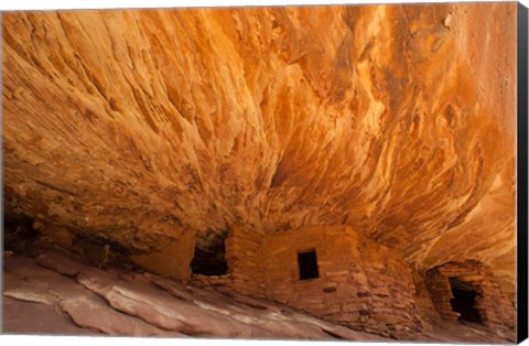 Framed Fallen Roof Ruin, Cedar Mesa, Utah Print