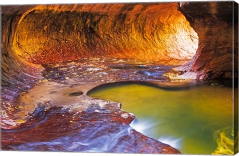 Framed Subway Along North Creek, Zion National Park, Utah Print