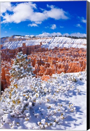 Framed Fresh Powder On Rock Formations In The Silent City, Utah Print