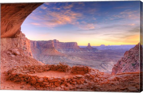 Framed Evening Light On False Kiva, Island In The Sky, Utah Print