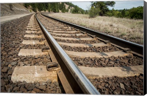 Framed Tailroad Tracks At Marshall, Washington Print