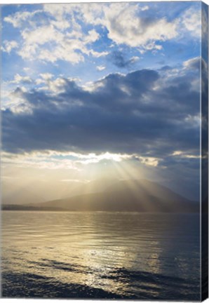 Framed God Rays Over Hood Canal, Washington State Print