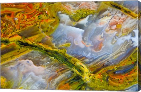 Framed Rainbow Ridge Picture Agate Print