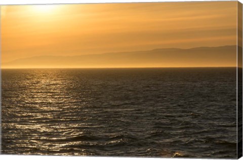 Framed Evening Light At The Strait Of Juan De Fuca Print