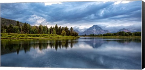 Framed Oxbow Bend Of The Snake River, Panorama, Wyoming Print