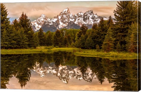 Framed Schwabacher Landing At Sunrise, Wyoming Print