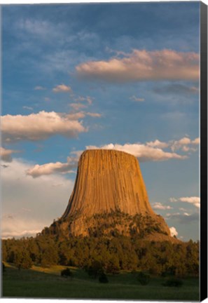 Framed Devil&#39;s Tower National Monument At Sunset, Wyoming Print