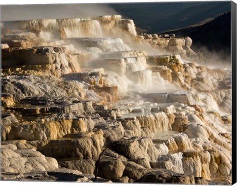 Framed Mammoth Hot Springs, Yellowstone National Park, Wyoming Print