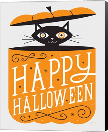 Framed Festive Fright Cat Print