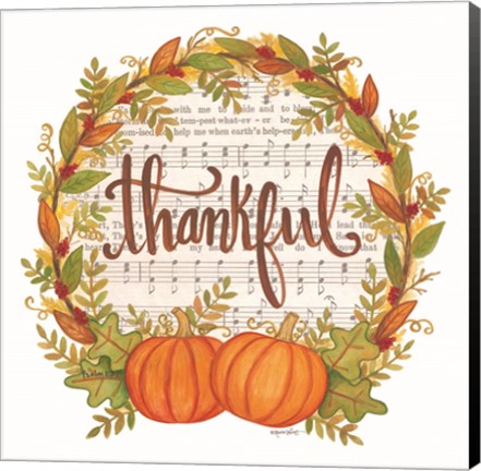 Framed Thankful Wreath Print