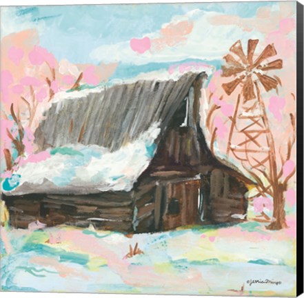 Framed Windmill Barn Print