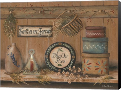 Framed Treasures on the Shelf II Print