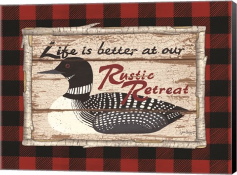 Framed Plaid and Loon Print