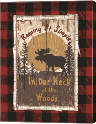 Framed Plaid Moose Print