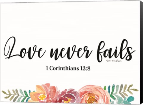 Framed Floral Love Never Fails Print