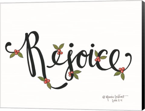 Framed Rejoice with Berries Print