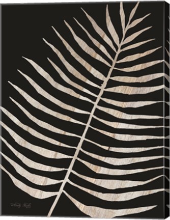 Framed Palm Frond Wood Grain I Print