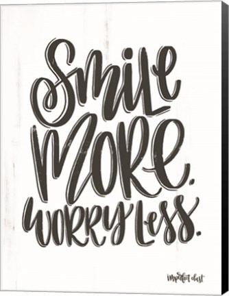 Framed Smile More Worry Less Print