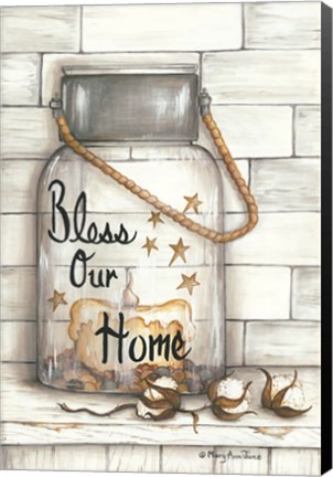 Framed Glass Luminary Bless Our Home Print