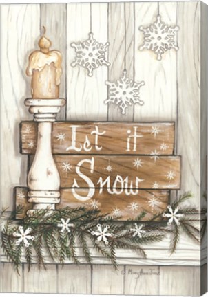 Framed Let It Snow Snowflakes Print