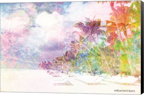 Framed Rainbow Bright Coast and Palms Print