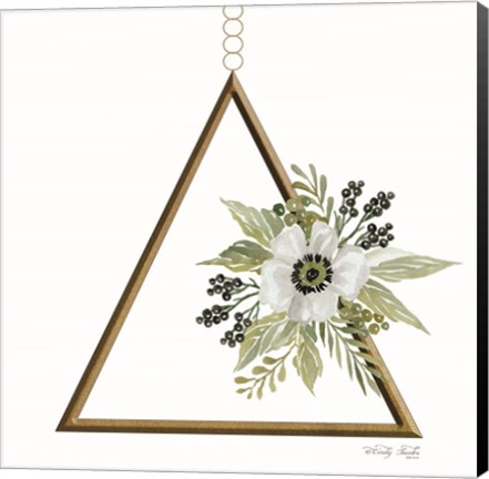 Framed Geometric Triangle Muted Floral II Print