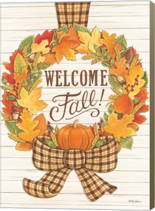 Framed Welcome Fall Wreath Print