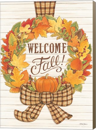 Framed Welcome Fall Wreath Print