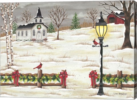 Framed Christmas Lamppost Print