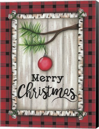 Framed Red Christmas Plaid Print